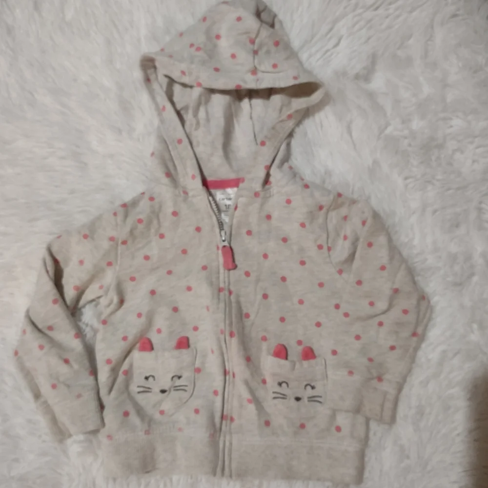 Carter's 18 Month Polka Dot Hooded Sweater Full Zip